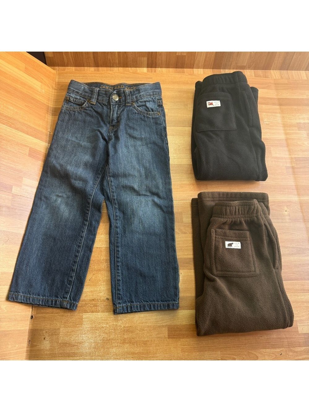 Janie and Jack pants bundle, size 3/4, fleece, sweatpants/adjustable waist jeans